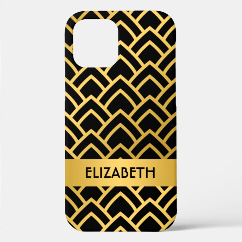 Gold and Black Art Deco Cell Phone Case