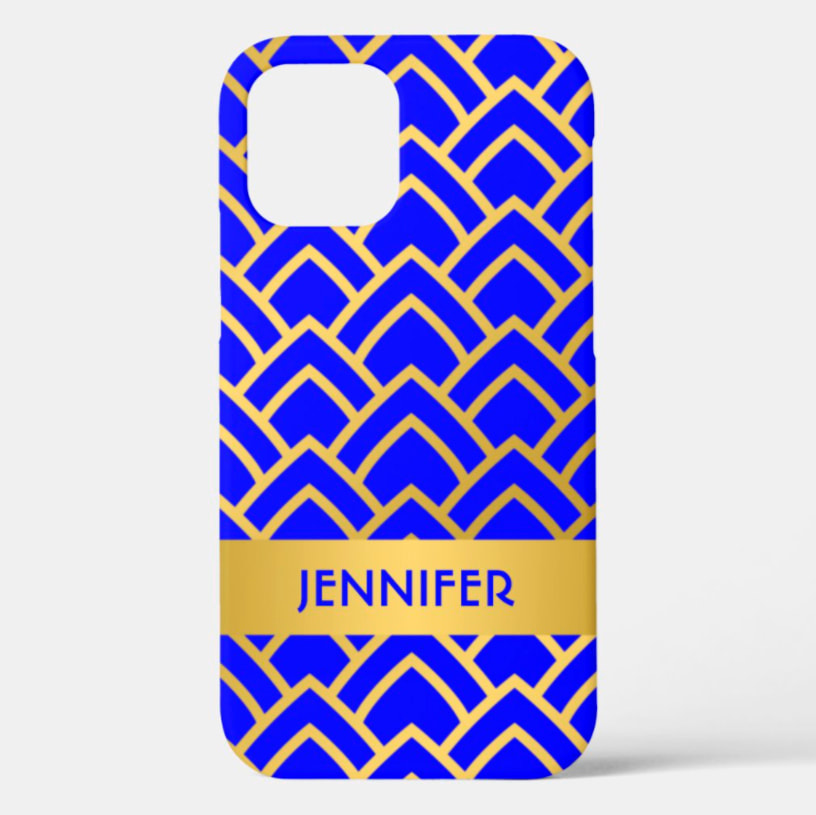 Gold and Blue Art Deco Cell Phone Case