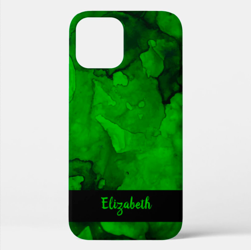 Painted Watercolor Swirl Green Cell Phone Case