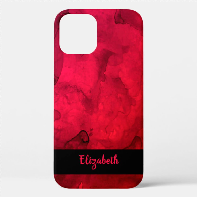 Painted Watercolor Swirl Red to Black Cell Phone Case