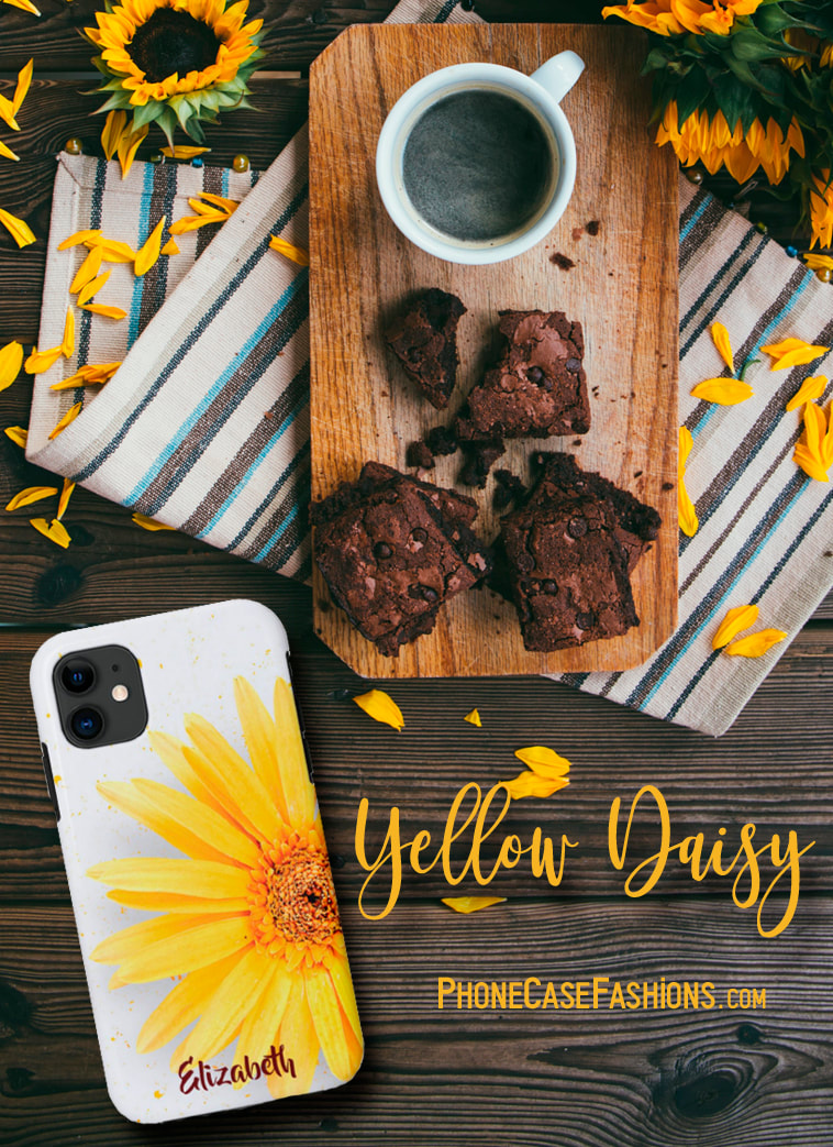 Bring on the sunshine with this cheery yellow daisy cell phone case. Perfect pop of color for your monochrome outfits. Pair with your favorite black or gray pieces and grab some smiles as you go about your day. Don't hide behind an ugly case, Shop PhoneCaseFashions.com